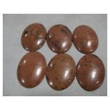 6 Large Mahogany Obsidian 30 x 40mm Cabochons