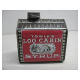Vtg Towle's Log Cabin Syrup Tin Bank 5.5'