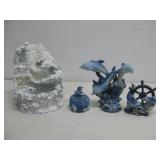 Dolphin Statues & Trinket Box Tallest 7.5'