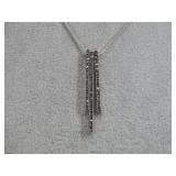 S.S. Marcasite Edged 3-Pendant Necklace See Info