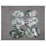 6 Large Tree Agate  30 x 40mm Cabochons