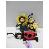 Three Anne Geddes Baby Dolls See Info