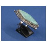 S.S. SW Cerillos Turq. Ring Hallmarked See Info