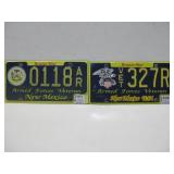 Two New Mexico Veteran License Plates