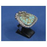 S.S. SW #8 Mine Turq Ring Hallmarked See Info