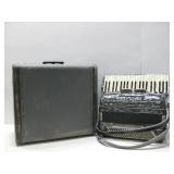 Vtg La Burdina Piano Accordian In Hard Case