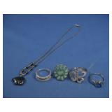 Vtg Rings, One Ring & Necklace Is Sterling Silver