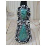 Two Stone Navajo Adjustable Ring Nickel
