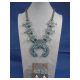 SW Squash Blossom Silver Tone Set See Info