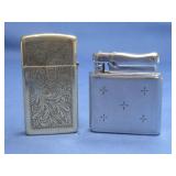 Two Vtg Refillable Lighters Zippo & Colibri See
