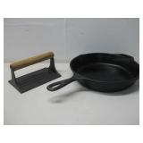 Lodge Cast Iron 10.5' Skillet & Bacon Press