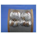 Vtg S.S. & Copper Mixed Metal Dangle Earrings