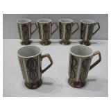 Five MCM Pedestal Mugs See Info