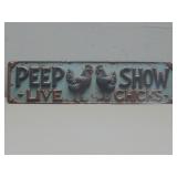 NIP Peep Show Live Chick Humor Sign See Info