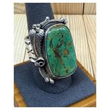 Navajo Sterling Silver Turquoise Ring Hallmarked