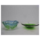 Two Glass Decorative Dishes