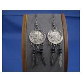 Buffalo Coin Replica Dangle Earrings