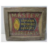 Original Old Master Lubricants Framed Sign See