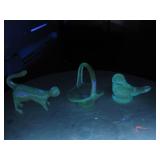 Black Light Reactive Blue Glass Basket, Bird See