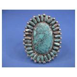 S.S. SW Spiderweb Turq. Cuff Hallmarked See