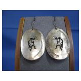 S.S. Round Kokopelli Cutout Earrings