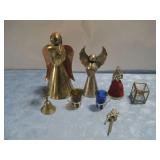 Vtg Brass Angel Candle Holders On W/Copper See