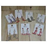 Lot Of New Costume Cowgirl Boot Earrings