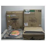 NIOB 20' Glass Side Table 3-Pc. Wicker Nesting See