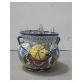 Handpainted Terra Cotta Style Planter W/Plant See