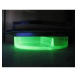 Vtg Uranium Glass W/Silver Plated Handle See