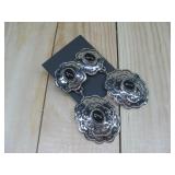 Navajo Dangle Concho Earrings NIckle Hallmarked