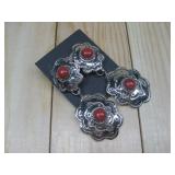 Navajo Dangle Concho Earrings NIckle Hallmarked