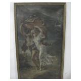Antique Large Oil On Canvas 'The Storm After' See