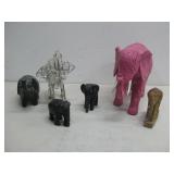 Six Assorted Decorative Elephants See Info