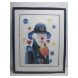 Vtg Framed Circus Clown 65/300 'My Show' See