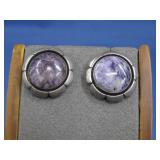Vtg S.S. Charoite Earrings