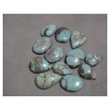 Number 8 Turq Cabachon Lot 12 Pieces See Info