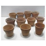 Eleven Clay Pots Assorted Sizes