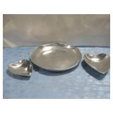 Large Nambe 533 Platter 17' Two Nambe Heart See