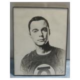 Charcoal Pencil Portrait Sheldon Cooper 8' x 10'