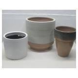 Three Ceramic Planter Pots Largest 12' x 12'