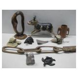 Various Wood Carvings & Figurines Cow Turtles See