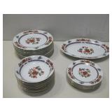 Vtg Crown Ming Fine China Plate Set