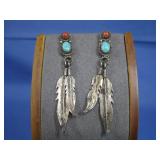 S.S. Feather Dangle Earrings
