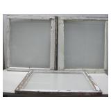 Three Vtg Woooden Windows See Info