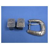 Old S.S. 3 Piece Ranger Belt Buckle Set 51g