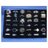 Thirty-Six Silver Tone Fashion Rings