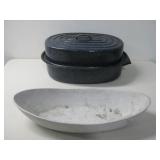 Enamelware Roasting Pan, Ceramic Dish