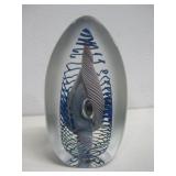 Vtg Eickholt Style Blown Glass Paperweight 4.5'