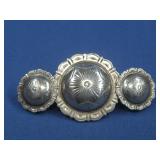 Vtg Silver Tone Concho Hair Piece